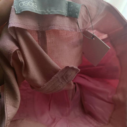 Pink linen high-waisted pants United Colors of Benetton new, size 38