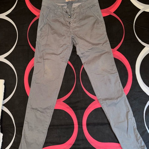 Men's gray chino pants slim fit used, size 40