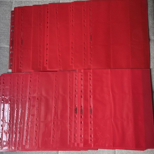 Red Binder Pages for 954 Cards and Stickers, Like New, Pack of 53