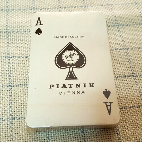 PIATNIK Old sealed playing cards, blue color