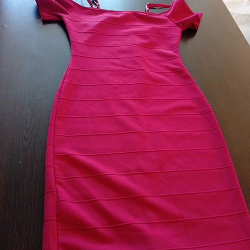 Dress with zipper elastic made in Italy size Small like new red