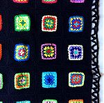  Πλεκτή Χειροποίητη Μάλλινη Κουβέρτα  - 'Granny Square' - Hand Knitted Wool Blanket