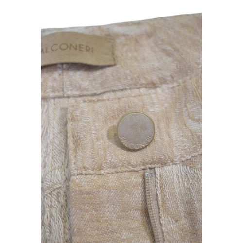 Falconeri Beige Jacquard Wide Leg Trousers, Size S
