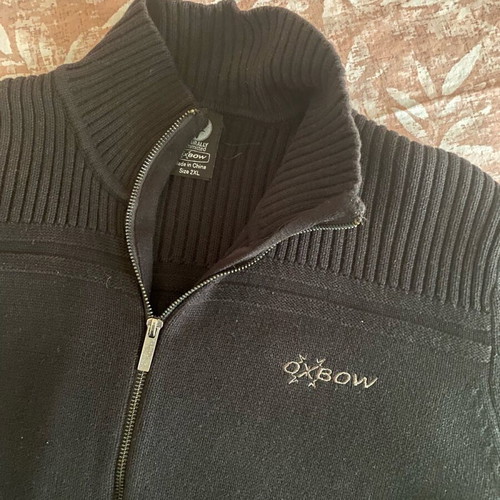 Oxbow Men's Black Cardigan Like New, Narrow Fit Large