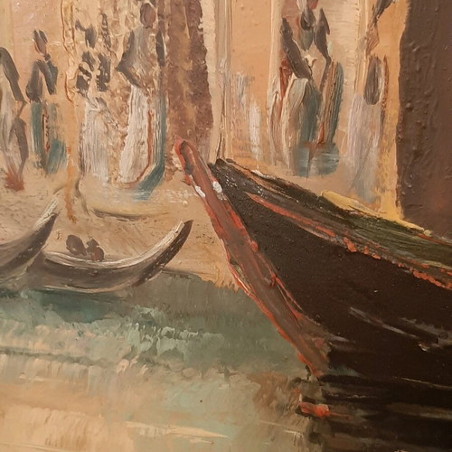 Authentic oil painting Venice by D. Caramanlis like new