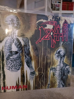 Death Human vinyl used, red splatter LP album