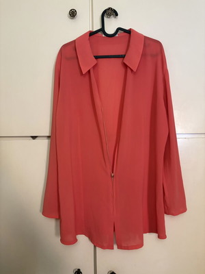 Celestino coral airy shirt tunic with zipper, women's M