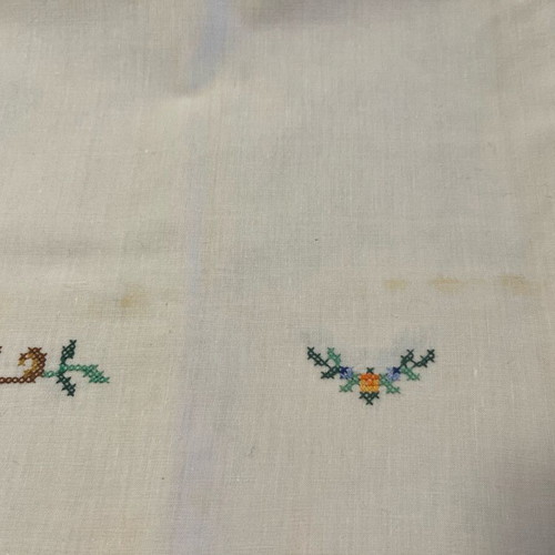 Handmade tablecloth with matching napkins new from Switzerland