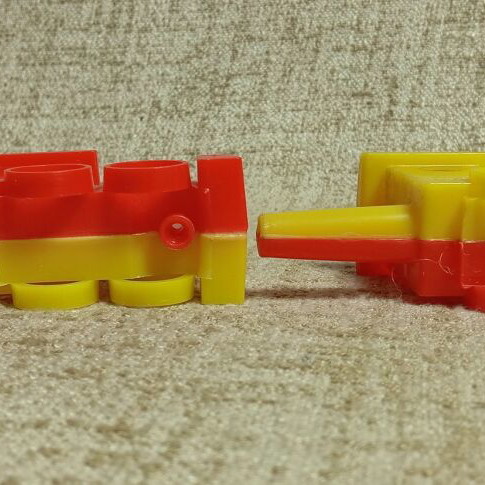 Plastic Vintage Whistle Train Pack of 2, Greek Festival Toy 1960s