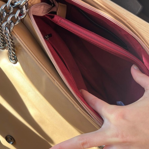 Zara shoulder bag new, beige, with button and large capacity