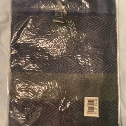 Amelie scarf new, dark blue and grey, 185x33 cm, cotton and polyester