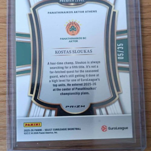 Kostas Sloukas White Scope /35 Panathinaikos Panini Select Euroleague 2025-26