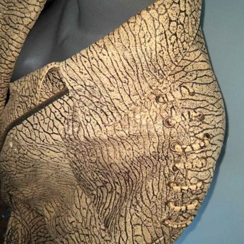 Rock leather jacket in leopard print made of natural nubuck used