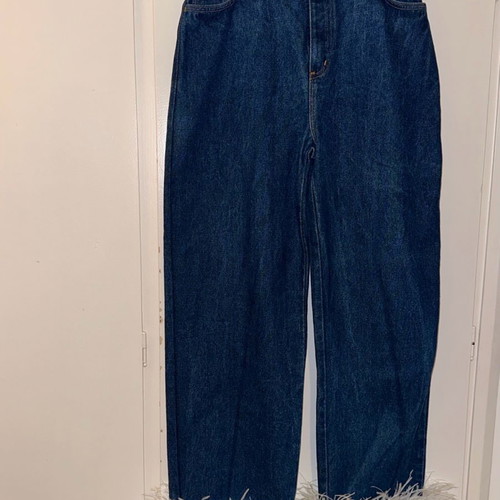 Mom Fit Jean Milkwhite καινούργιο, λευκά πούπουλα και δερματίνη
