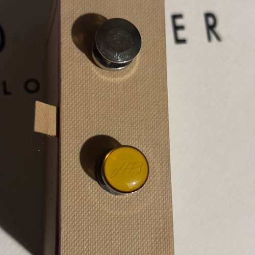 Hugo Boss cufflinks yellow enamel and silver metal like new