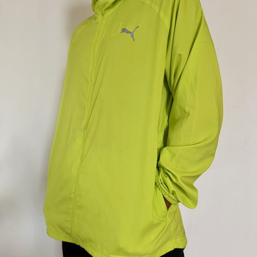 Puma windbreaker reflective jacket like new, green and yellow, XL