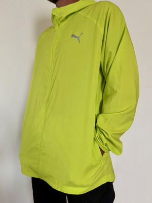 Puma windbreaker reflective jacket like new, green and yellow, XL