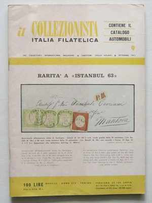 Il Collezionista Italia Filatelica magazine used, September 1963