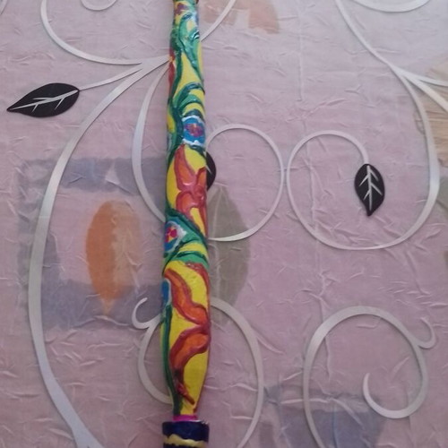 Hand-painted acrylic spindle