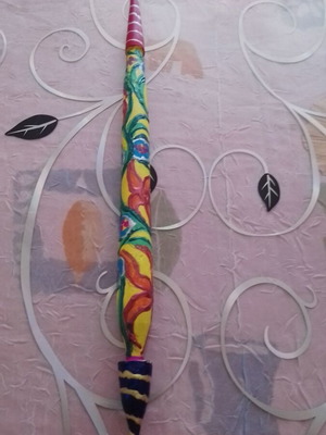 Hand-painted acrylic spindle