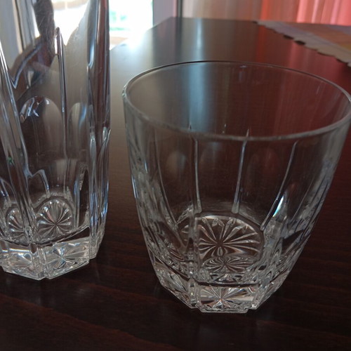Crystal glasses set of 12, 6 tall and 6 short