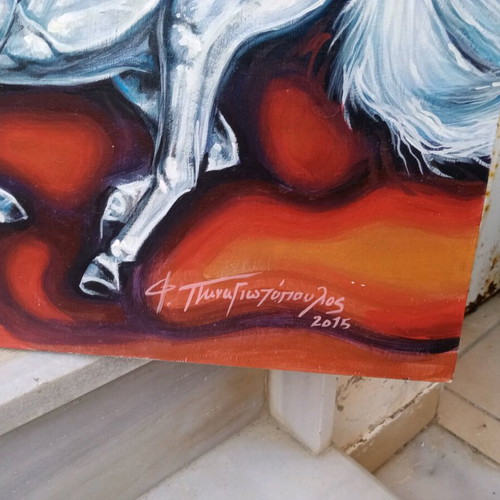 Handmade landscape canvas used with Centaur painting gift