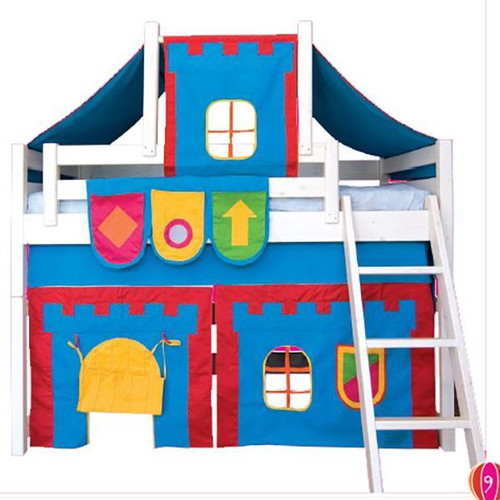 Kids' semi-double bunk bed - castle design