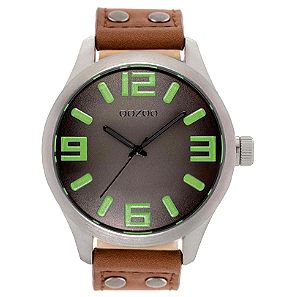OOZOO TIMEPIECES 51mm Unisex Brown Leather Strap C8464