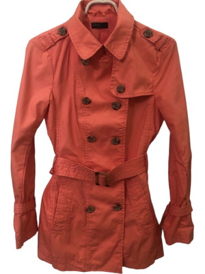 Benetton coral trenchcoat used, size S