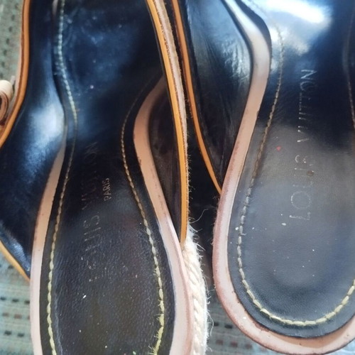 Louis Vuitton women's platform sandals size 38 used, black and beige