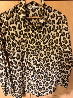 Zara риза с леопардов принт като нова, кафява XS
