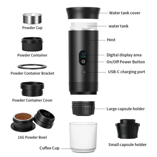 Portable 3-in-1 Coffee Machine new, capsule and ground coffee