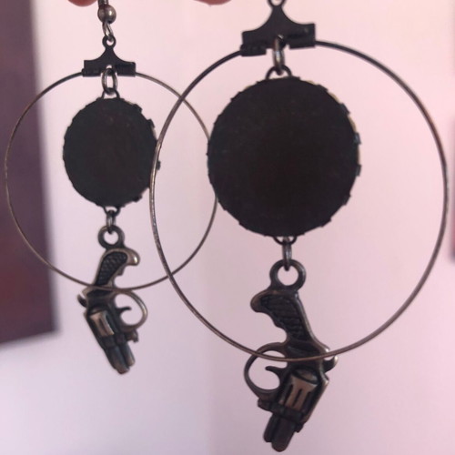 B612 handmade Frida Kahlo earrings used, multicolored