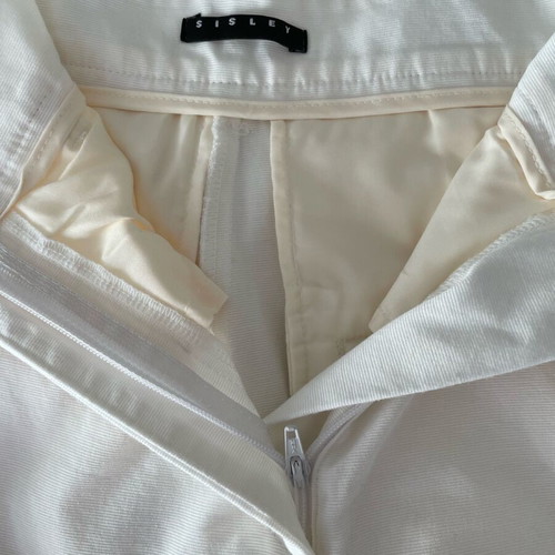 Sisley cropped pants white like new, size S