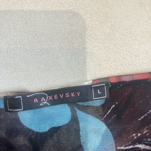 Raxevsky women's blouse with lace and tulle like new, multicolor