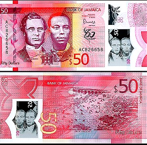 ΤΖΑΜΑΙΚΑ - 50 Dollars 2022 - UNC - Polymer - Commemorative - features the 60th anniversary of Independence, George William Gordon, and Paul Bogle.