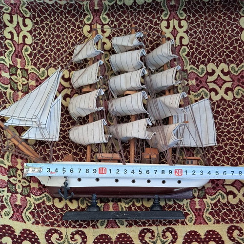 Vintage ship model restored