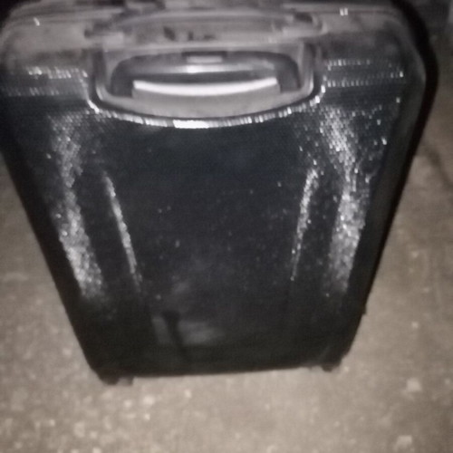 Mad suitcase nearly new, needs washing, sagre texture