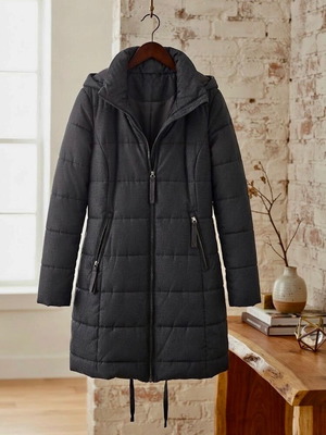 H&M black puffer coat, size M