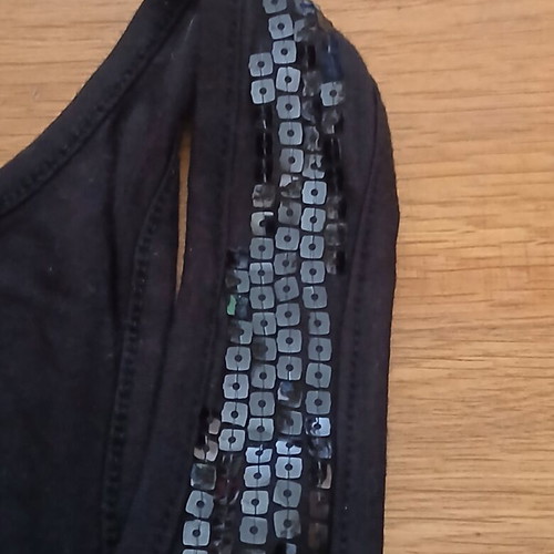 Iron Fist black sleeveless elastic blouse with sequins size Medium like new
