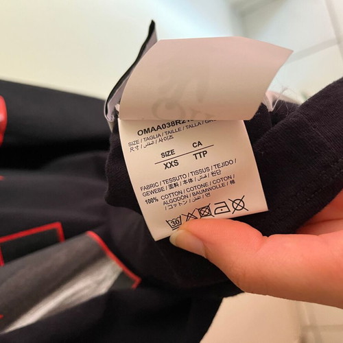 Off White top new, size XS, black, oversize fit