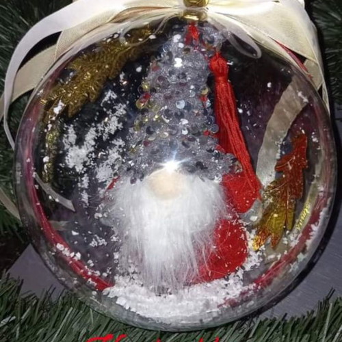 Handmade Christmas decorative plexiglass balls new with Santa ornament
