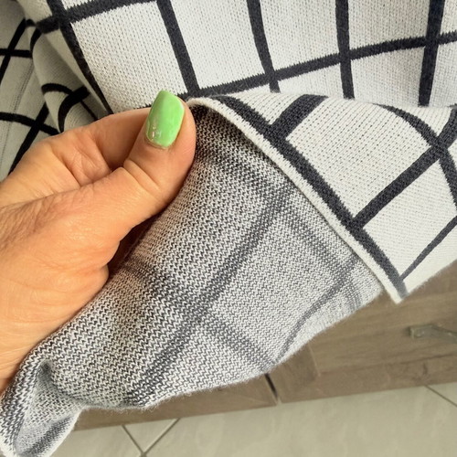 Stefanel knitted cotton blouse like new, white and blue