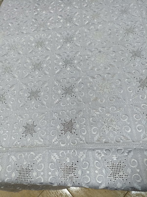 Tablecloth white with embroidery and lace, new 1.70x1.70