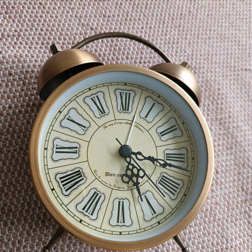 Retro bronze table alarm clock new with two bells