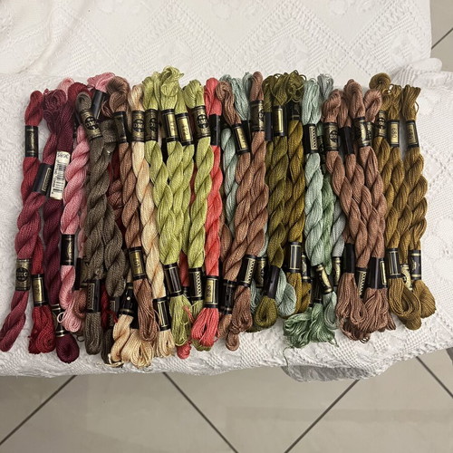 DMC Coton Perlé embroidery threads new, set of 50 colorful skeins