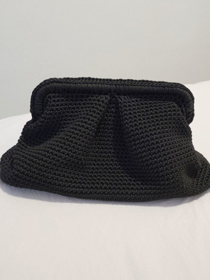 Χειροποίητο πλεκτό clutch XXL μαύρο