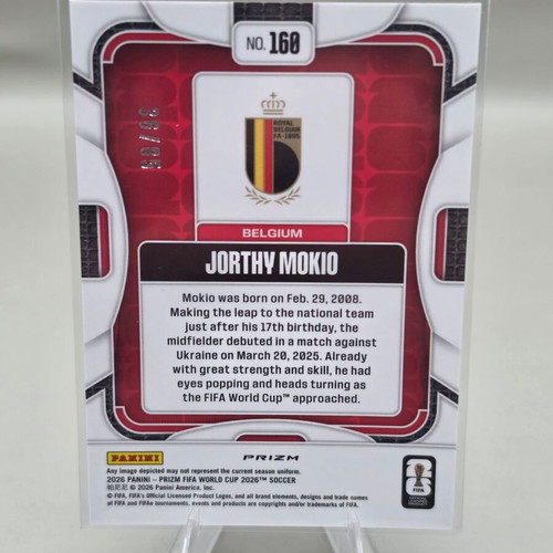 Jorthy Mokio Choice Red Prizm Rookie Card 2026 Panini Prizm FIFA World Cup