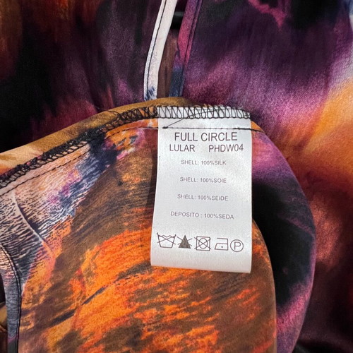 Full Circle silk halter-neck top like new, abstract print