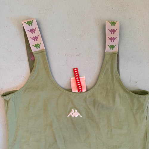 Kappa mini dress pistachio with straps like new, size L